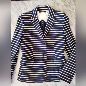 Weekend Max Mara cotton navy blue and white striped blazer, size M
